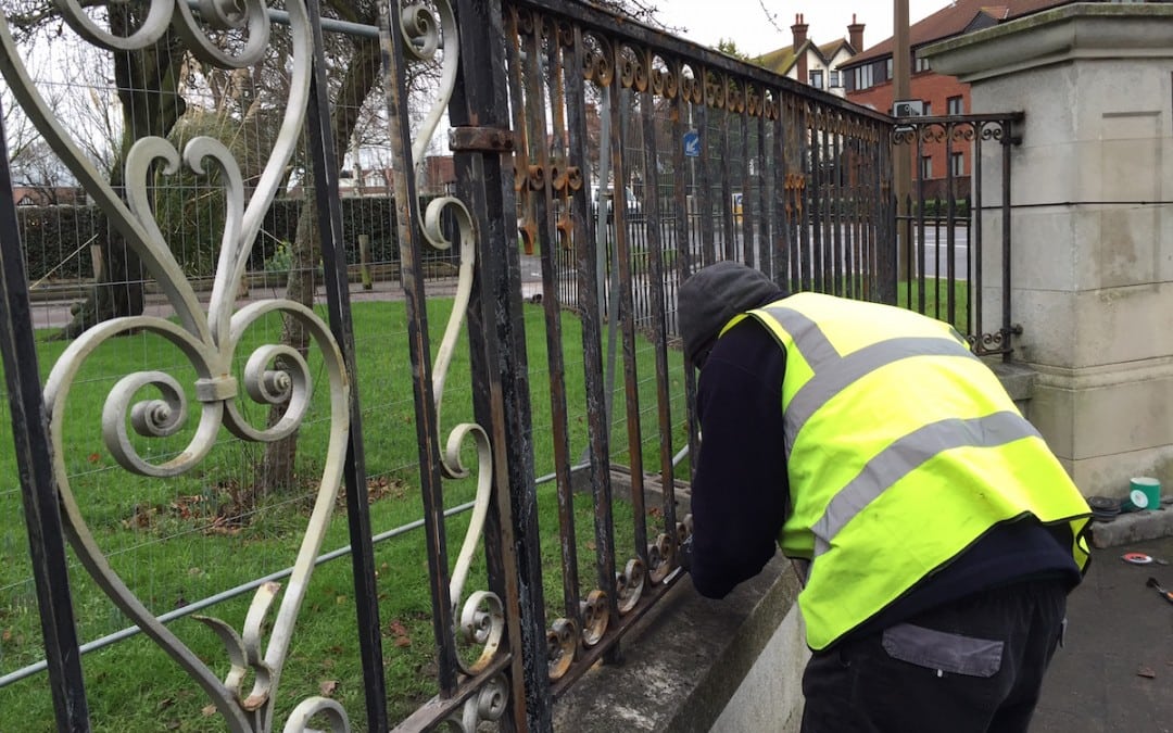 Restoration of Wrought Iron Metal Gates & Railings, Chalkwell Park, Southend-on-Sea Essex