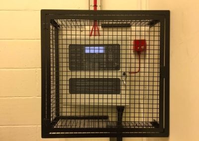 Metal cage for control unit at Bancrofts School Essex 2