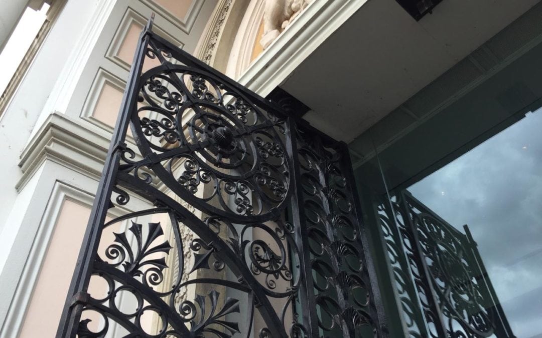 Inspection of the Ornate Metal Gates at the National Maritime Museum, Greenwich, London, SE10