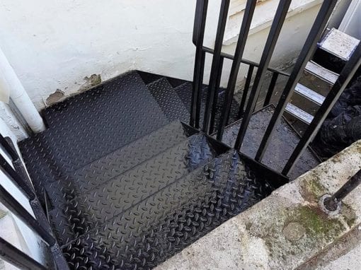 External Staircase with a balustrade on one side, London SW3