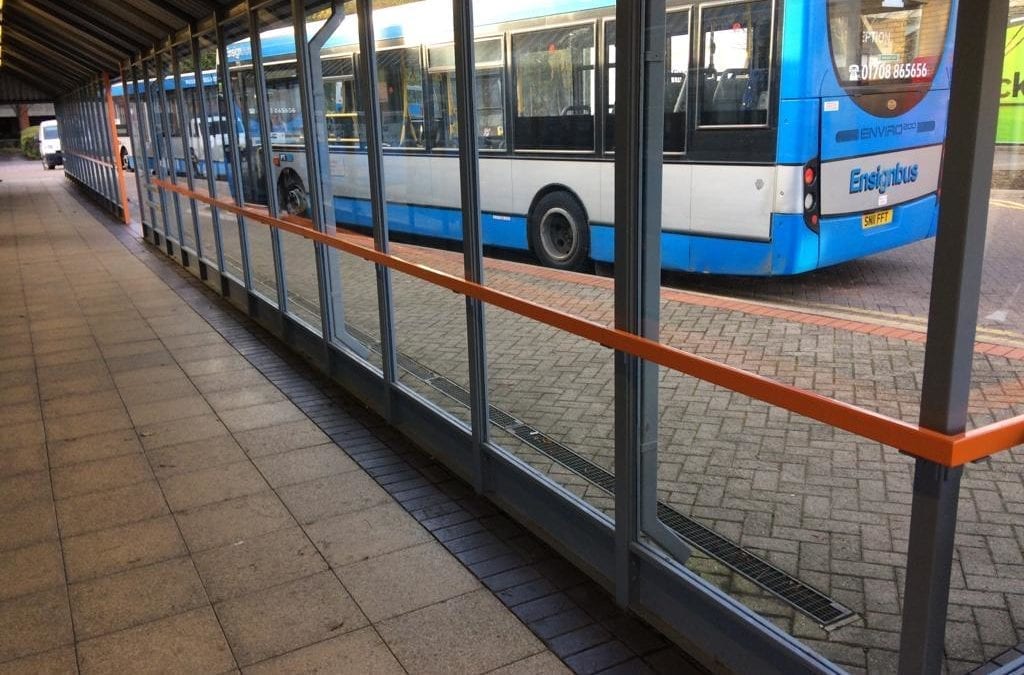 Bus Shelter Handrails, Intu Lakeside Shopping Centre, West Thurrock, Essex