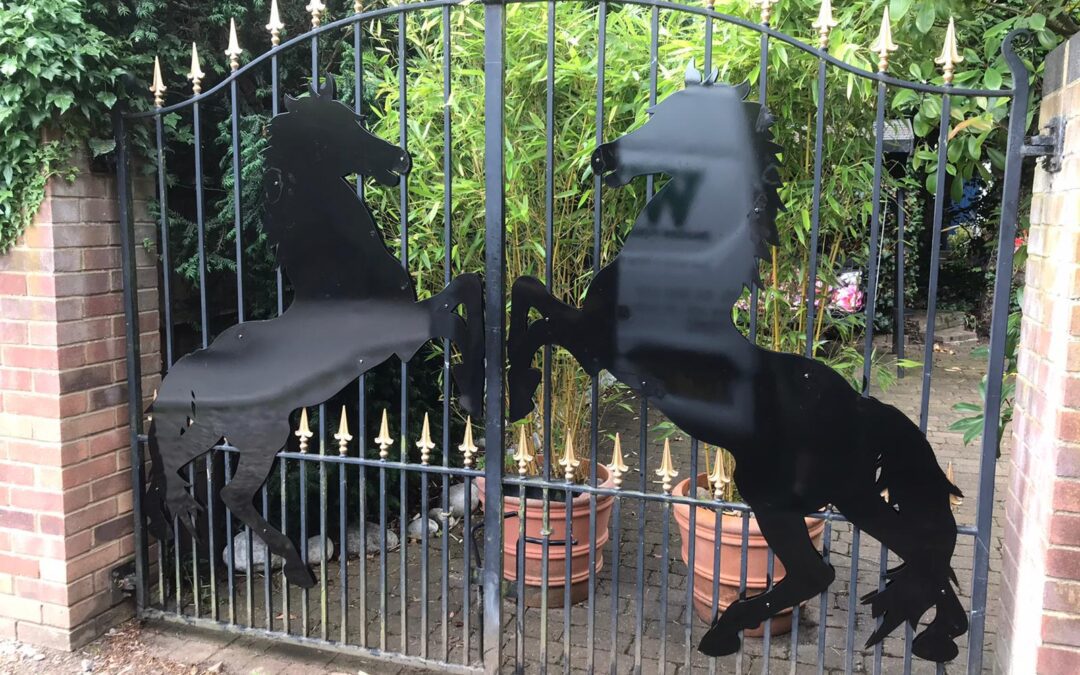 Horse Silhouettes for Double Gates, Loughton, Essex