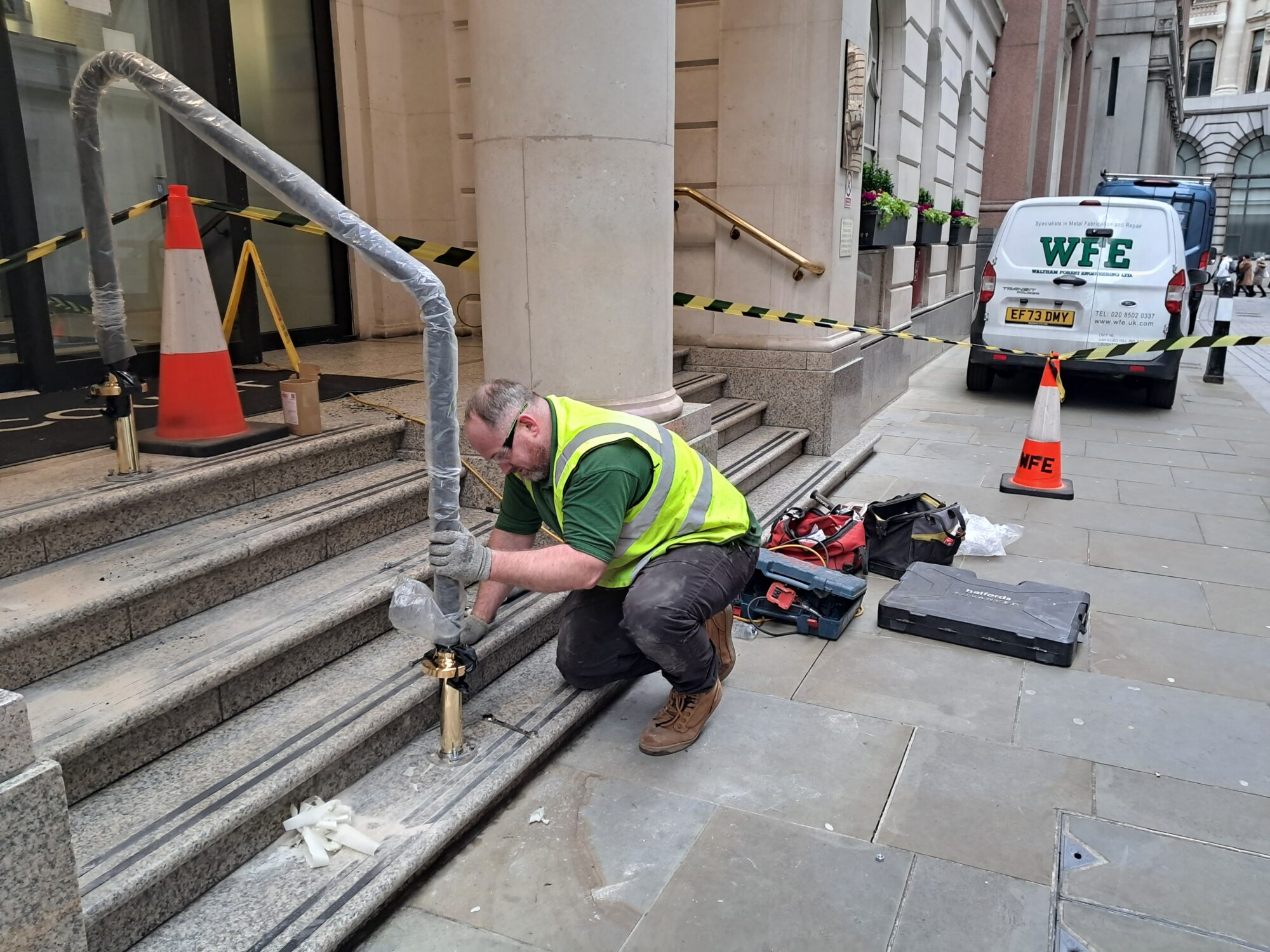 New Brass Handrail for City Offices, London EC3 4