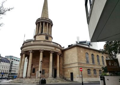 New Portico Handrails, All Souls Langham Place, London W1 8