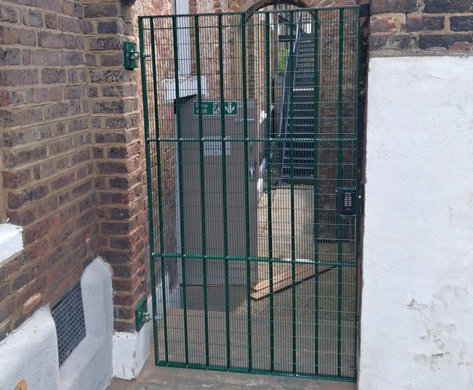 New Fire Exit Gate, St. John's Evangelist RC Primary School, Islington, London N1